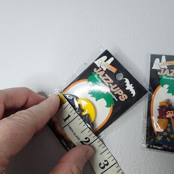 Vintage Jazz-Ups Happy Halloween Boo! 2 Items A Bat And A Witch - Picture 9 of 9